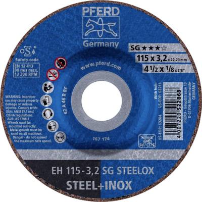PFERD TOOLS EH 115-3,2 SG STEELOX 61332432 Doorslijpschijf gebogen 115 mm 25 stuk(s) RVS, Staal