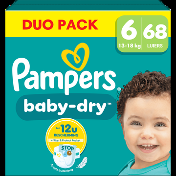 Pampers BabyDry Maat 6, 68 Luiers bij Jumbo