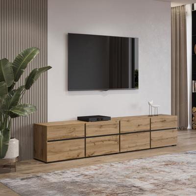 Home365 TV-meubel Crotone - 4-kleps incl. 4 lades - Wotan Eiken