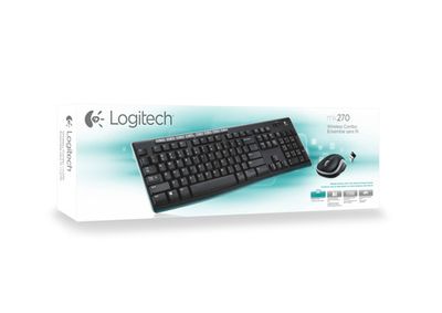 Logitech Wireless Combo MK270, Volledige grootte (100%), Draadloos, USB, QWERTZ, Zwart, Inclusief muis Logitech Wireless Combo MK270, Volledige grootte (100%), Draadloos, USB, QWERTZ, Zwart, Inclusief muis