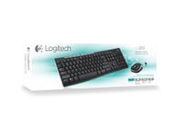 Logitech Wireless Combo MK270, Volledige grootte (100%), Draadloos, USB, QWERTZ, Zwart, Inclusief muis - thumbnail