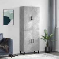Hoge kast 69,5x34x180 cm bewerkt hout betongrijs