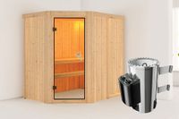 Karibu | Saja Sauna | Energiesparende Deur | Kachel 3,6 kW Geïntegreerde Bediening - thumbnail