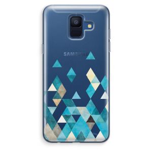 Gekleurde driehoekjes blauw: Samsung Galaxy A6 (2018) Transparant Hoesje