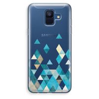 Gekleurde driehoekjes blauw: Samsung Galaxy A6 (2018) Transparant Hoesje