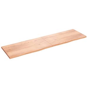 vidaXL Tafelblad 220x60x(2-4)cm behandeld massief eikenhout lichtbruin