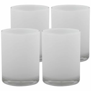 Drinkbeker/limonadebeker - 4x - kunststof - wit - 440 ml - luxe design