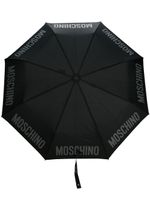 Moschino parapluie compact à logo imprimé - Noir - thumbnail