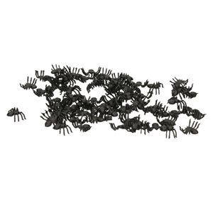 Fiestas Nep spinnen/spinnetjes 3 x3 cm - zwart - 70x stuks - Horror/griezel thema decoratie beestjes   -