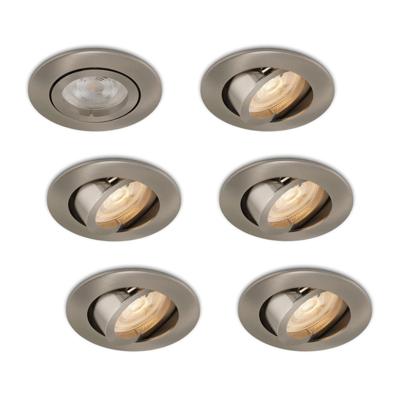 Complete set 6 stuks LED-spot Monti RVS GU10 dimbaar 4.2 Watt