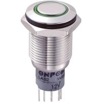 TRU COMPONENTS 701818 LAS2GQF-11ZE/G/12V/S/P Vandalismebestendige drukschakelaar 250 V/AC 3 A 1x aan/aan Continu Groen 1 stuk(s)