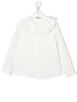 Il Gufo blouse volantée à manches longues - Blanc