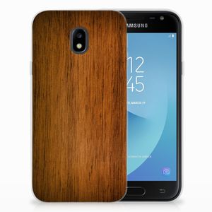 Samsung Galaxy J3 2017 Bumper Hoesje Donker Hout