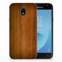 Samsung Galaxy J3 2017 Bumper Hoesje Donker Hout - thumbnail