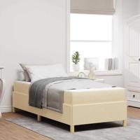 Boxspring bed Anders Zwart en Bruin en Wit 90 x 200 cm Stof