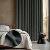 Gordijnen Bouclé - Haken Of Ringen - Antraciet 250x300 Cm - - Dekbed-Discounter.nl