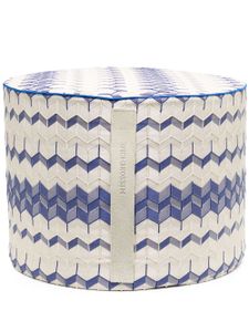 Missoni Home pouffe cylindrique à motif zig-zag - Blanc