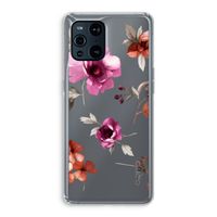 Geschilderde bloemen: Oppo Find X3 Transparant Hoesje