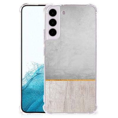 Samsung Galaxy S22 Plus Stevig Telefoonhoesje Wood Concrete Samsung Galaxy S22 Plus Stevig Telefoonhoesje Wood Concrete