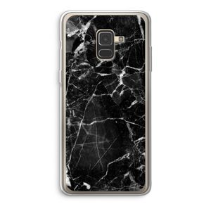 Zwart Marmer 2: Samsung Galaxy A8 (2018) Transparant Hoesje