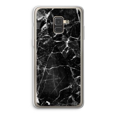 Zwart Marmer 2: Samsung Galaxy A8 (2018) Transparant Hoesje