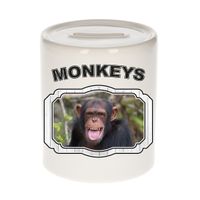 Dieren chimpansee spaarpot - monkeys/ apen spaarpotten kinderen 9 cm