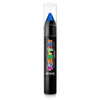 Face paint stick - metallic blauw - 3,5 gram - schmink/make-up stift/potlood   - - thumbnail