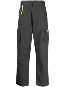 izzue pantalon droit en coton à poches cargo - Noir