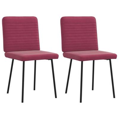 Eetkamerstoelen 2 st fluweel wijnrood