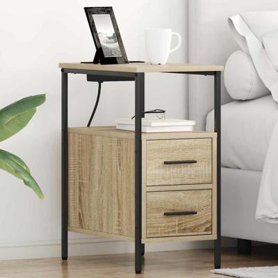 Nachtkastje 2 pcs Sonoma eiken 30 x 48 x 61 cm Bewerkt hout