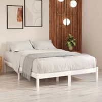 Bedframe massief grenenhout wit 150x200 cm UK King - thumbnail