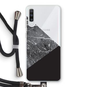 Combinatie marmer: Samsung Galaxy A70 Transparant Hoesje met koord