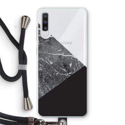 Combinatie marmer: Samsung Galaxy A70 Transparant Hoesje met koord