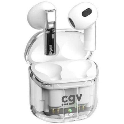 Draadloze Bluetooth-hoofdtelefoon - CGV - URBAN GHOST (wit) - Batterijduur van 30 uur - Aanraakbediening - TWS