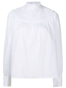 Isolda blouse en coton à manches longues - Blanc