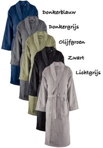 Sauna badjas velours katoen - unisex - 5 kleuren-l/xl-grijs/taupe