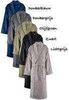 Sauna badjas velours katoen - unisex - 5 kleuren-l/xl-grijs/taupe