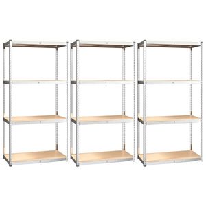 The Living Store Opbergrek - Opbergrekken - 80x40x160 cm - Zilver