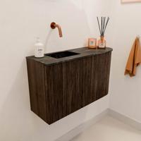 Toiletmeubel Mondiaz Joya Dlux | 71.6 cm | Meubelkleur Walnut | Faye wastafel Lava Wasbak Links | Zonder kraangat(en) Toiletmeubel Mondiaz Joya Dlux | 71.6 cm | Meubelkleur Walnut | Faye wastafel Lava Wasbak Links | Zonder kraangat(en)