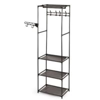 Klerenkast Kipit Zwart Metaal Stof 55 x 36 x 170 cm