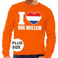Oranje I love Big Willem grote maten sweater / trui heren
