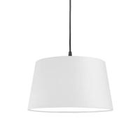 QAZQA Moderne hanglamp zwart met witte kap 45 cm - Pendel - thumbnail