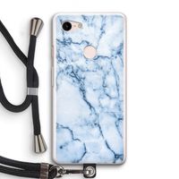 Blauw marmer: Pixel 3 Transparant Hoesje met koord