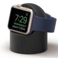 Retro ronde basis silicone beugel voor Apple horloge (zwart)