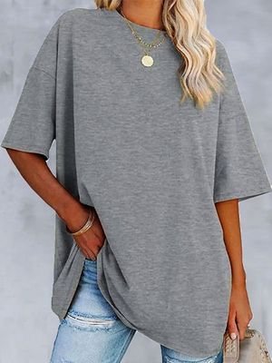Cotton Plain Boho Short Sleeve Top