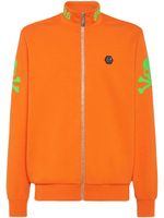 Philipp Plein embroidered zip-up sweatshirt - Orange