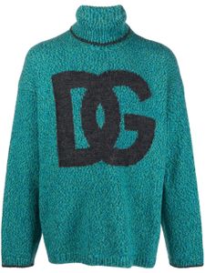 Dolce & Gabbana intarsia-knit logo jumper - Vert