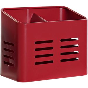 Items keukengerei houder - rood - 16 x 9 x 13 cm - metaal - vintage - Keukenhulphouders