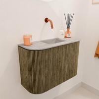 Toiletmeubel Mondiaz Joya Dlux | 63.2 cm | Meubelkleur Dusk | Faye wastafel Glace Wasbak Midden | Zonder kraangat(en)
