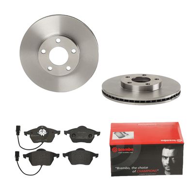 Remmenset, remschijf BREMBO, Remschijftype: Binnen geventileerd, Inbouwplaats: Vooras, u.a. fÃ¼r VW